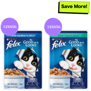 Combo_2_8bfaf5c8-2b30-4da7-a35c-f623ddea7ae3.png Purina Felix Sardine and Tuna with Jelly Adult Cat Wet Food Combo