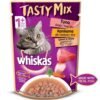 Whiskas Chicken With Salmon Wakame Seaweed and Tuna with Kanikama and Carrot in Gravy Tasty Mix Adult Cat Wet Food Combo
