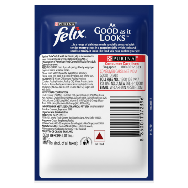Purina Felix Sardine and Tuna with Jelly Adult Cat Wet Food Combo
